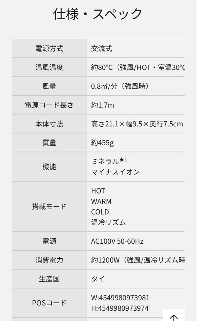 ジャンク品Panasonic ヘアドライヤー EH-NE8N