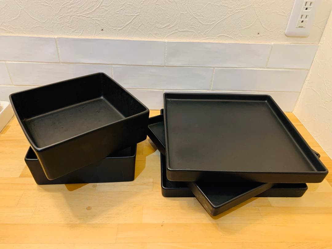 k0226-04★CB2 BENTO BLACK プレート まとめて5点 食器