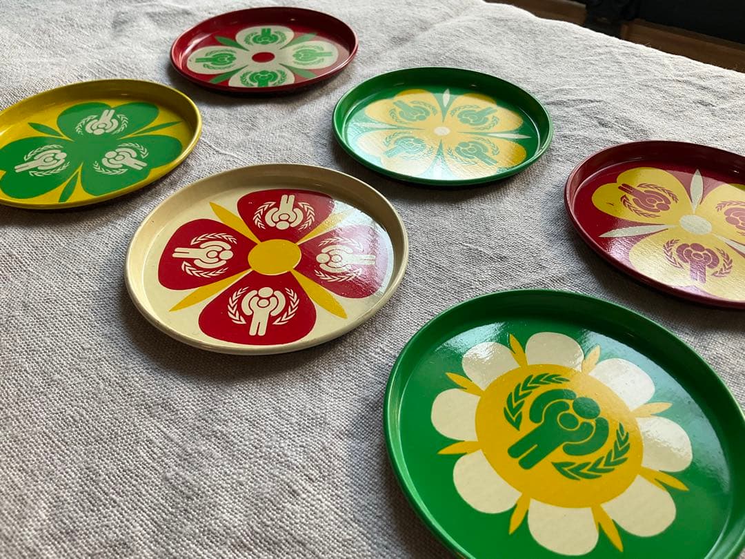 こぐまのミーシャ 1980年　モスクワオリンピック　ブリキ　小皿　13点