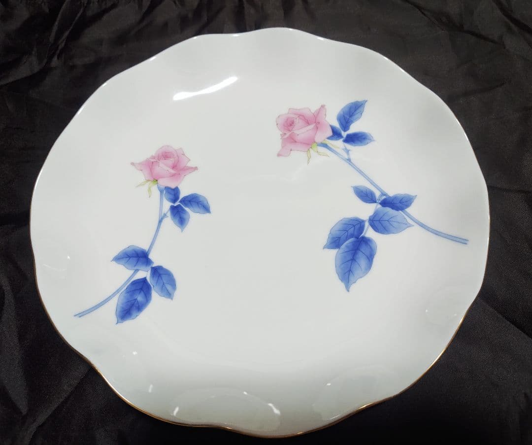 【美品】香蘭社　イングリッシュローズ　薔薇　小皿　大皿　希少