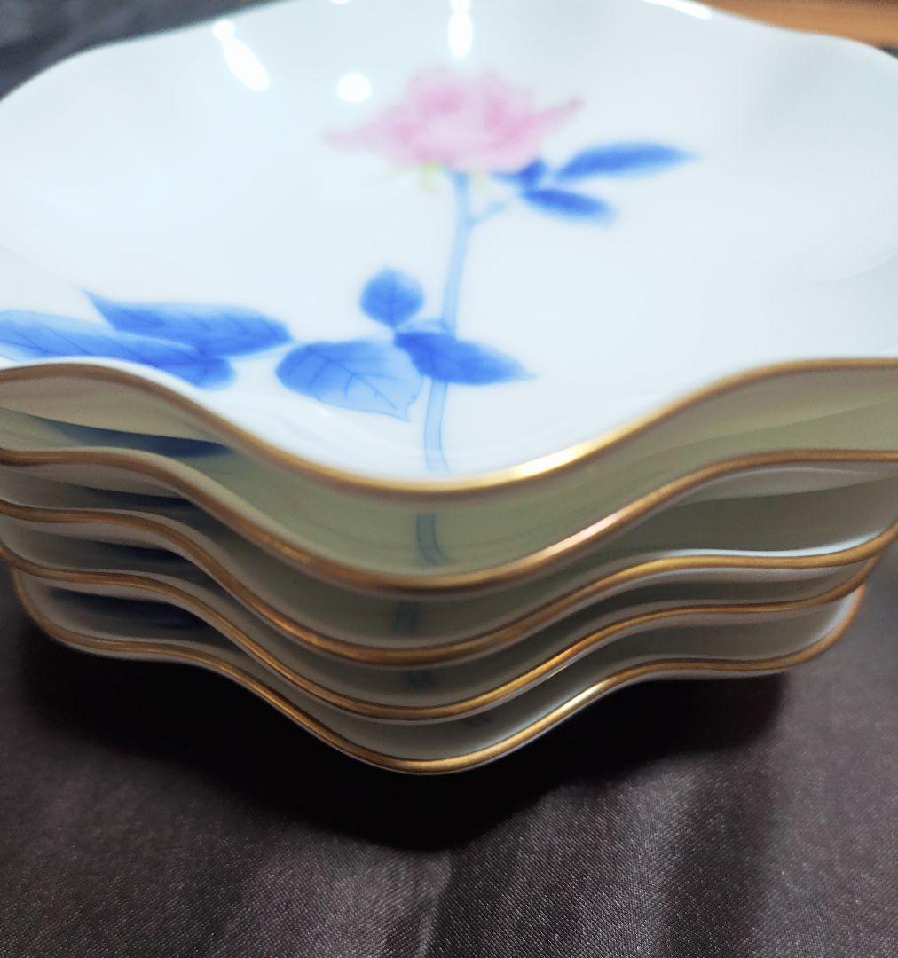 【美品】香蘭社　イングリッシュローズ　薔薇　小皿　大皿　希少
