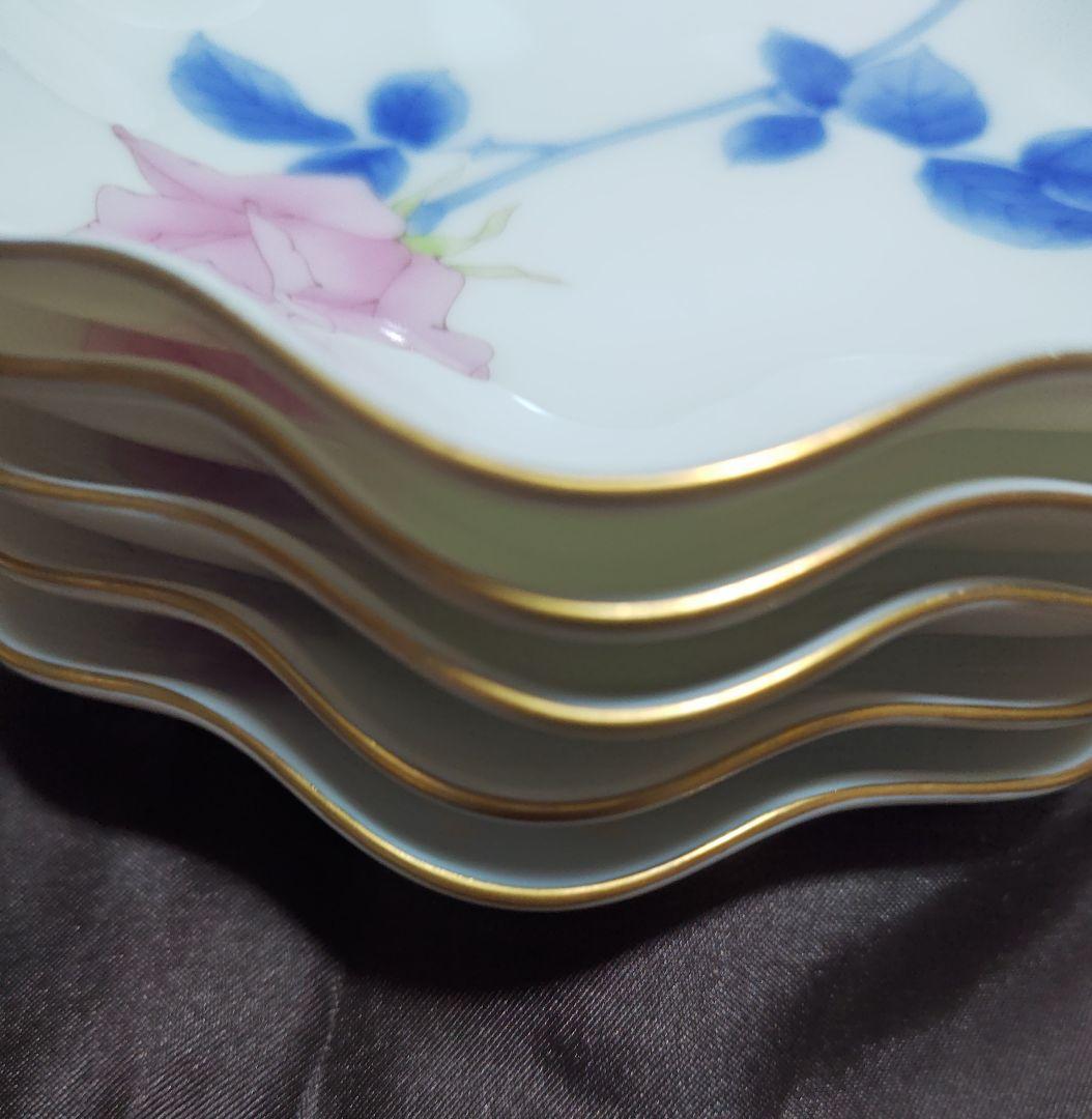 【美品】香蘭社　イングリッシュローズ　薔薇　小皿　大皿　希少