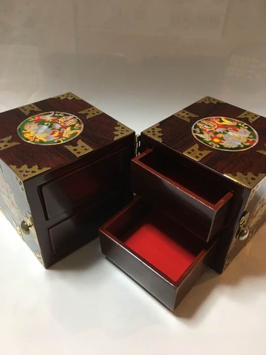 韓国 漆塗螺鈿細工 小物入れ 宝石箱