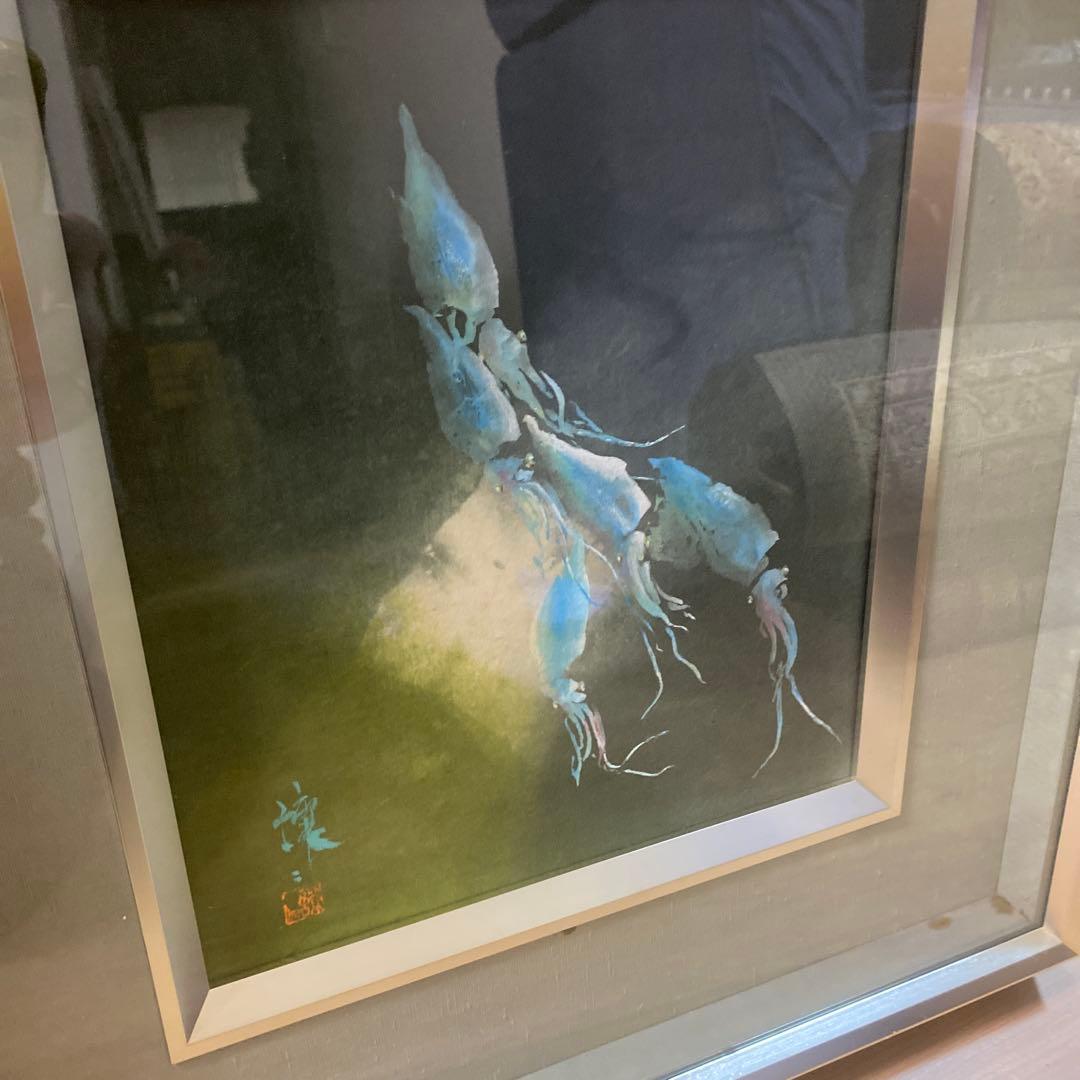 潮の流れ 色紙 カニ イカ(二枚入り)