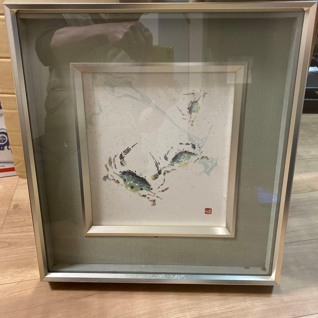 潮の流れ 色紙 カニ イカ(二枚入り)