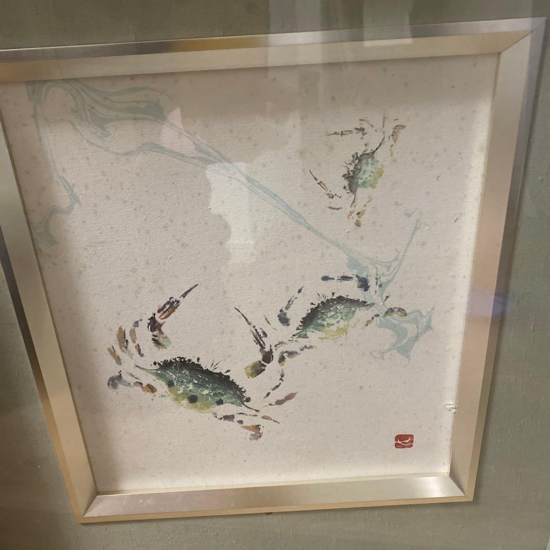 潮の流れ 色紙 カニ イカ(二枚入り)