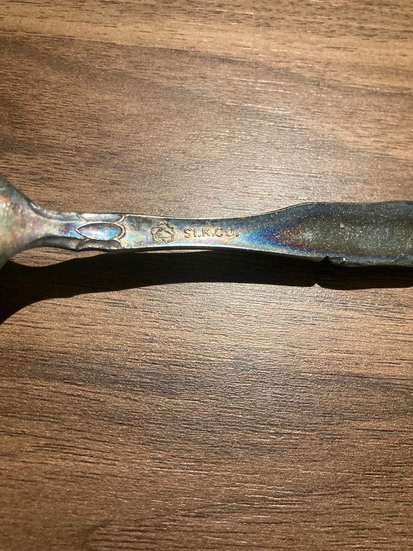 銀食器　スプーン　桜富士