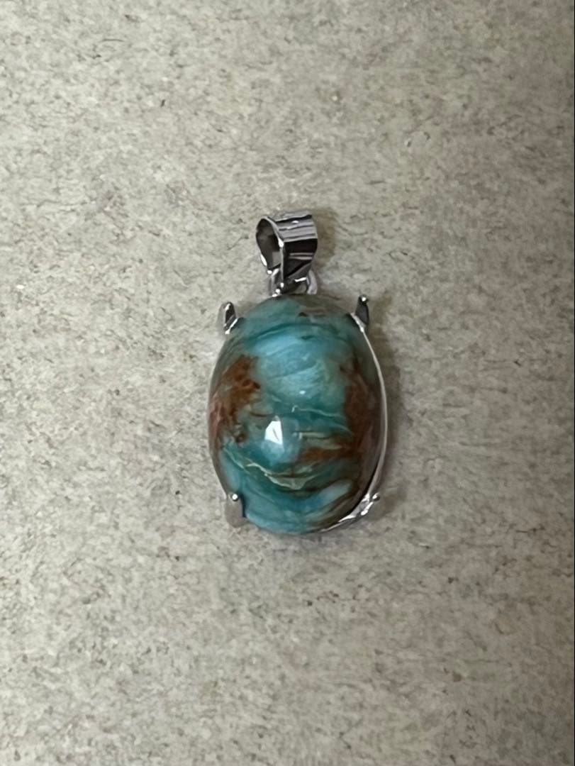 【一点物】ターコイズセディメン ピアス 高級感 揺れるデザイン 天然石