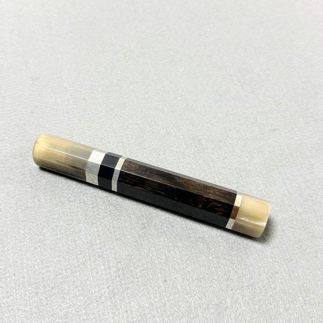 三段銀巻 白水牛角 柳刃210 手作り 包丁の柄 黒檀八角柄 柳刃7寸 ハンドル