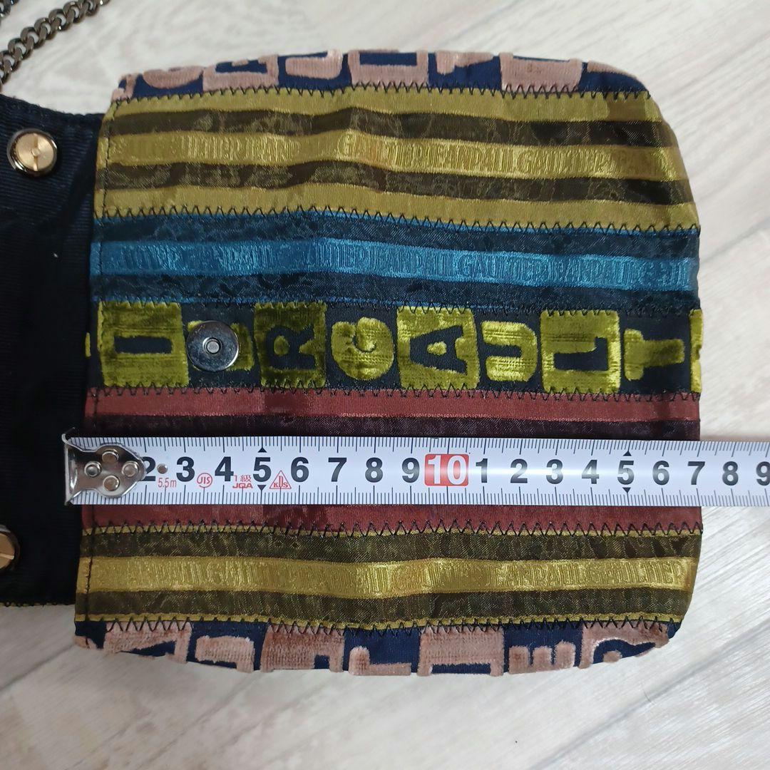 ジャンポール ゴルチェ　多色 ストライプ柄 ショルダーバッグ