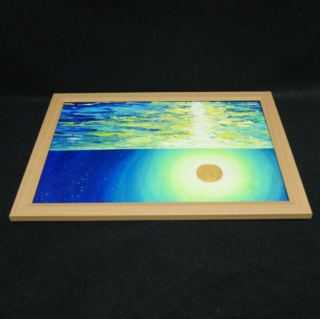 油絵 油彩 油彩画 絵 絵画 【満月の夜に月の光】