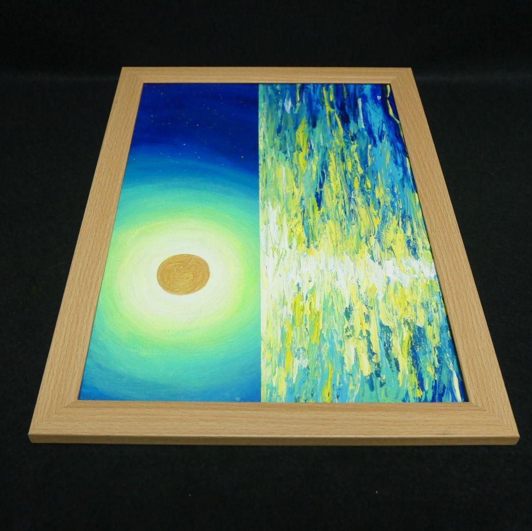 油絵 油彩 油彩画 絵 絵画 【満月の夜に月の光】