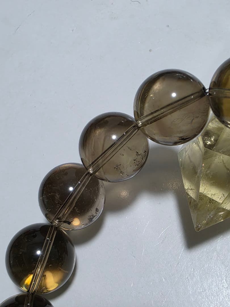 14ミリ　ゼウスクォーツ　スモーキーシトリン　魔晶ゼウス　ブレスレット