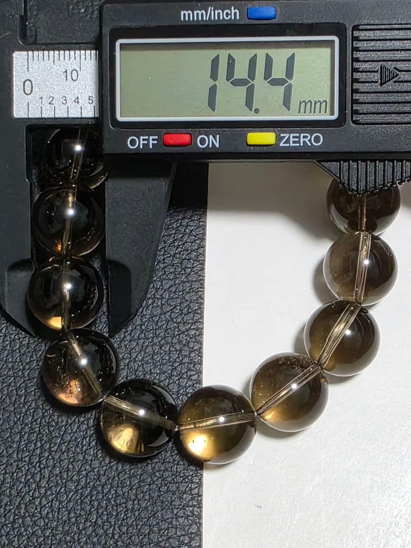 14ミリ　ゼウスクォーツ　スモーキーシトリン　魔晶ゼウス　ブレスレット