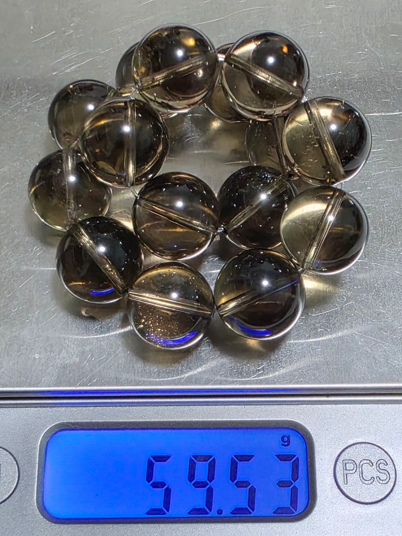 14ミリ　ゼウスクォーツ　スモーキーシトリン　魔晶ゼウス　ブレスレット