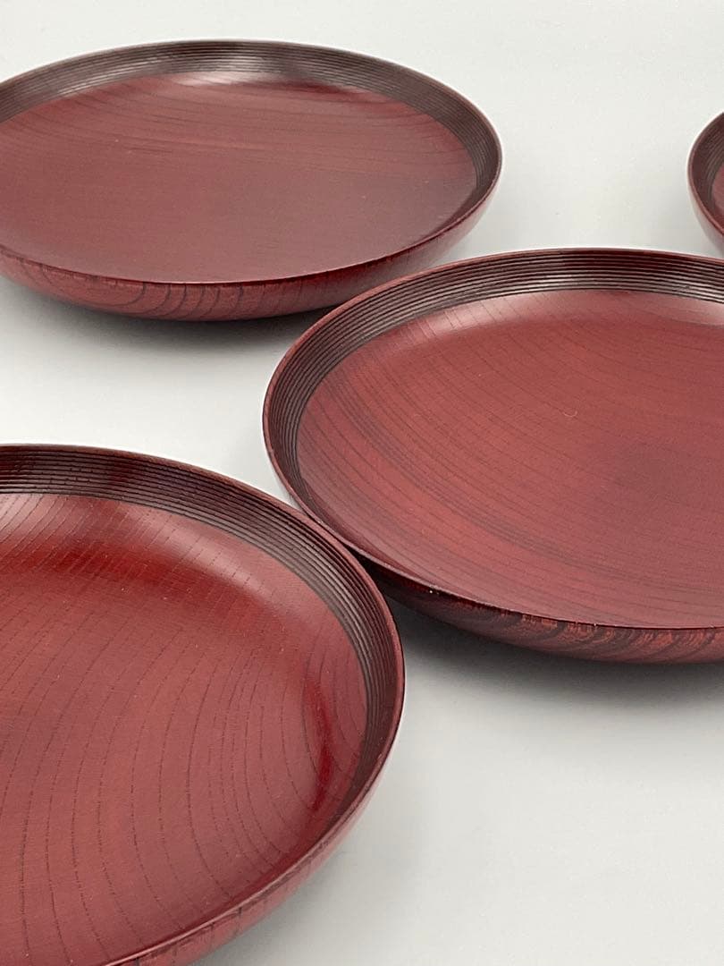 山中漆器 木地師 中出博道　銘々皿　木地呂