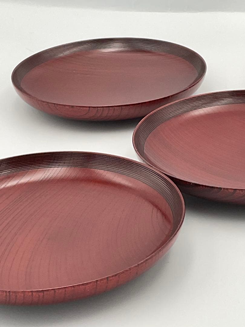 山中漆器 木地師 中出博道　銘々皿　木地呂