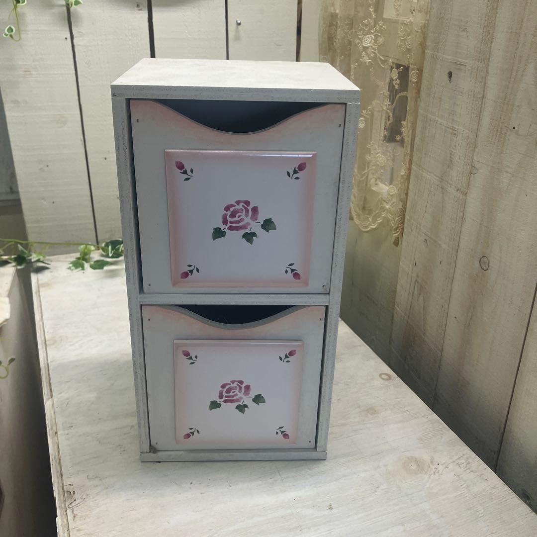 マニータイルのツインチェスト　卓上引き出し　キッチン収納　ディスプレイ棚