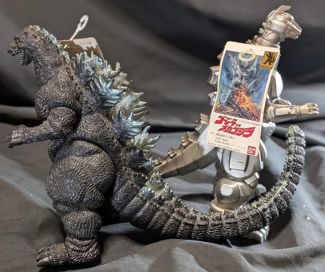 平成ＶＳゴジラ＆メカゴジラ（バンダイ）タグ付ソフビフィギュア２体セット
