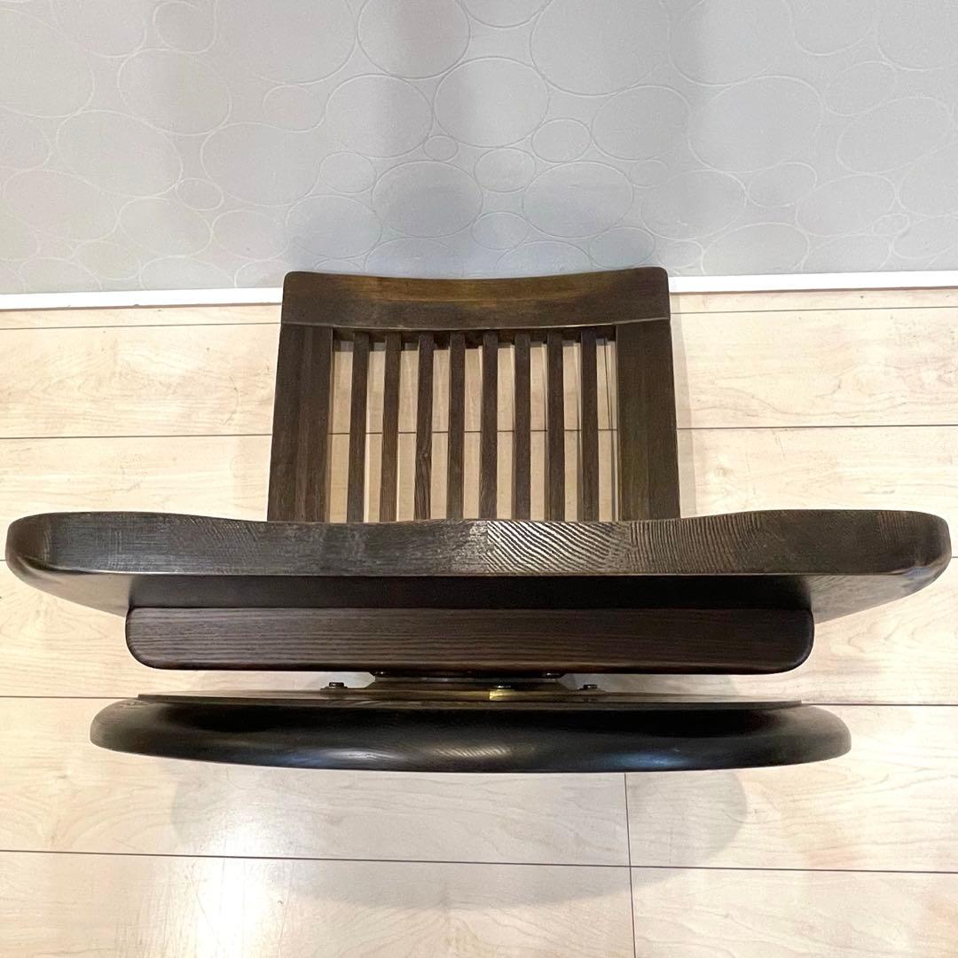 【良品】木下家具 回転式 座椅子 和モダン 2脚セット 天然タモ材 スツール