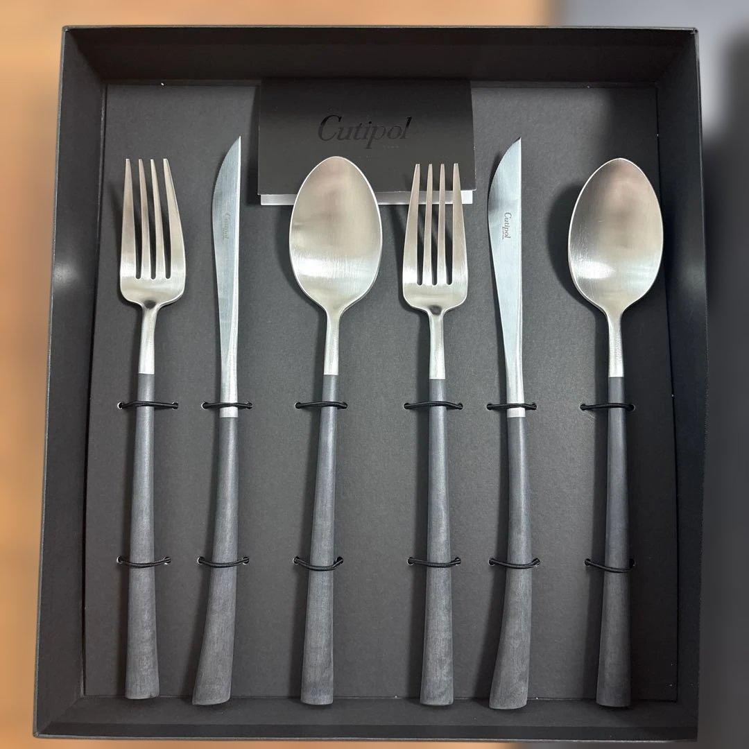 クチポールノール　ナイフ・フォーク・スプーンCutipol NOOR 手提げ袋付