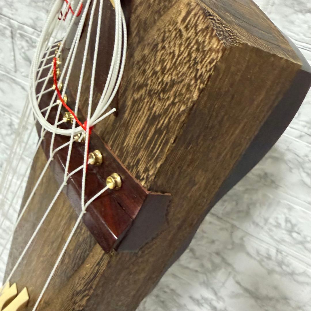 ③美品　ゼンオン 文化箏 上級 13弦 専用スタンド（立奏台）　短琴　柏葉