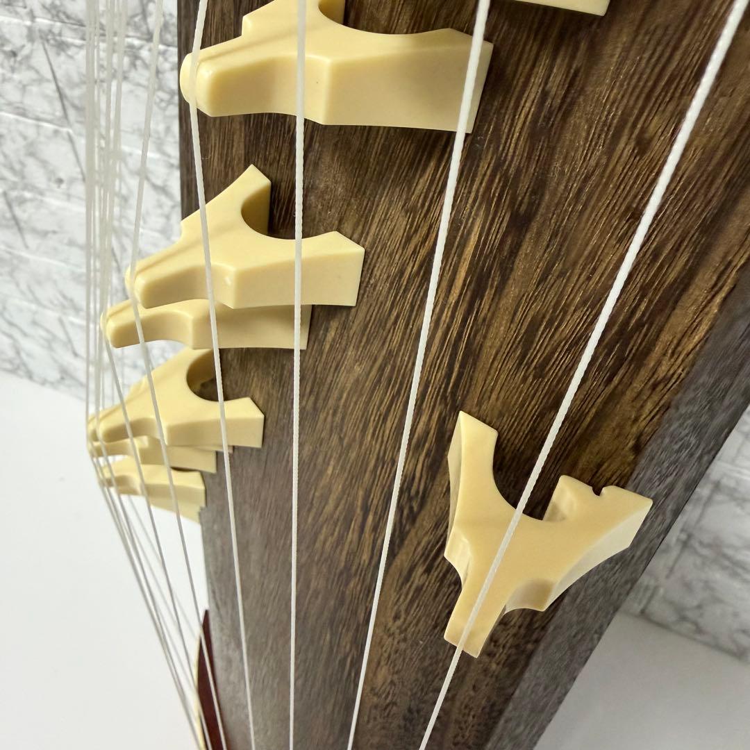 ③美品　ゼンオン 文化箏 上級 13弦 専用スタンド（立奏台）　短琴　柏葉