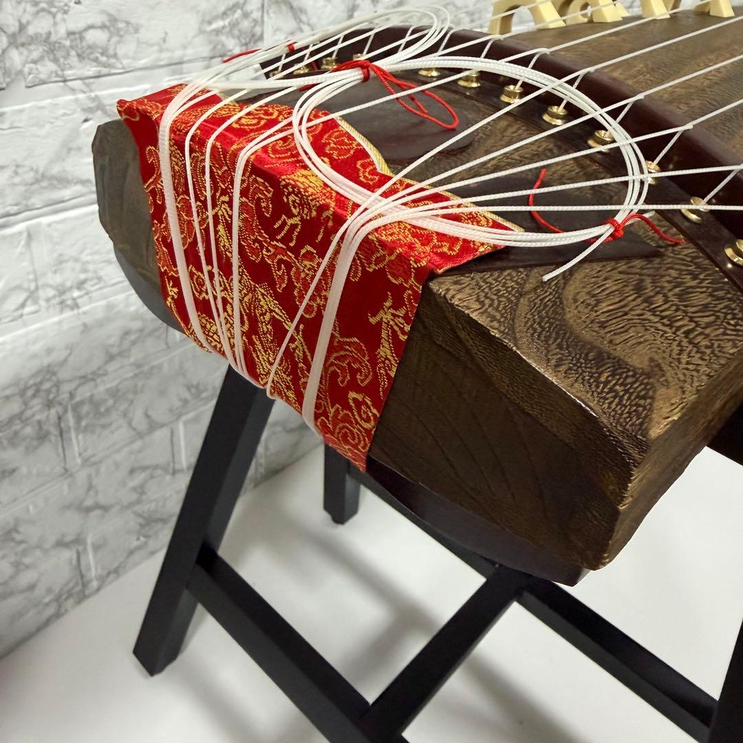 ③美品　ゼンオン 文化箏 上級 13弦 専用スタンド（立奏台）　短琴　柏葉