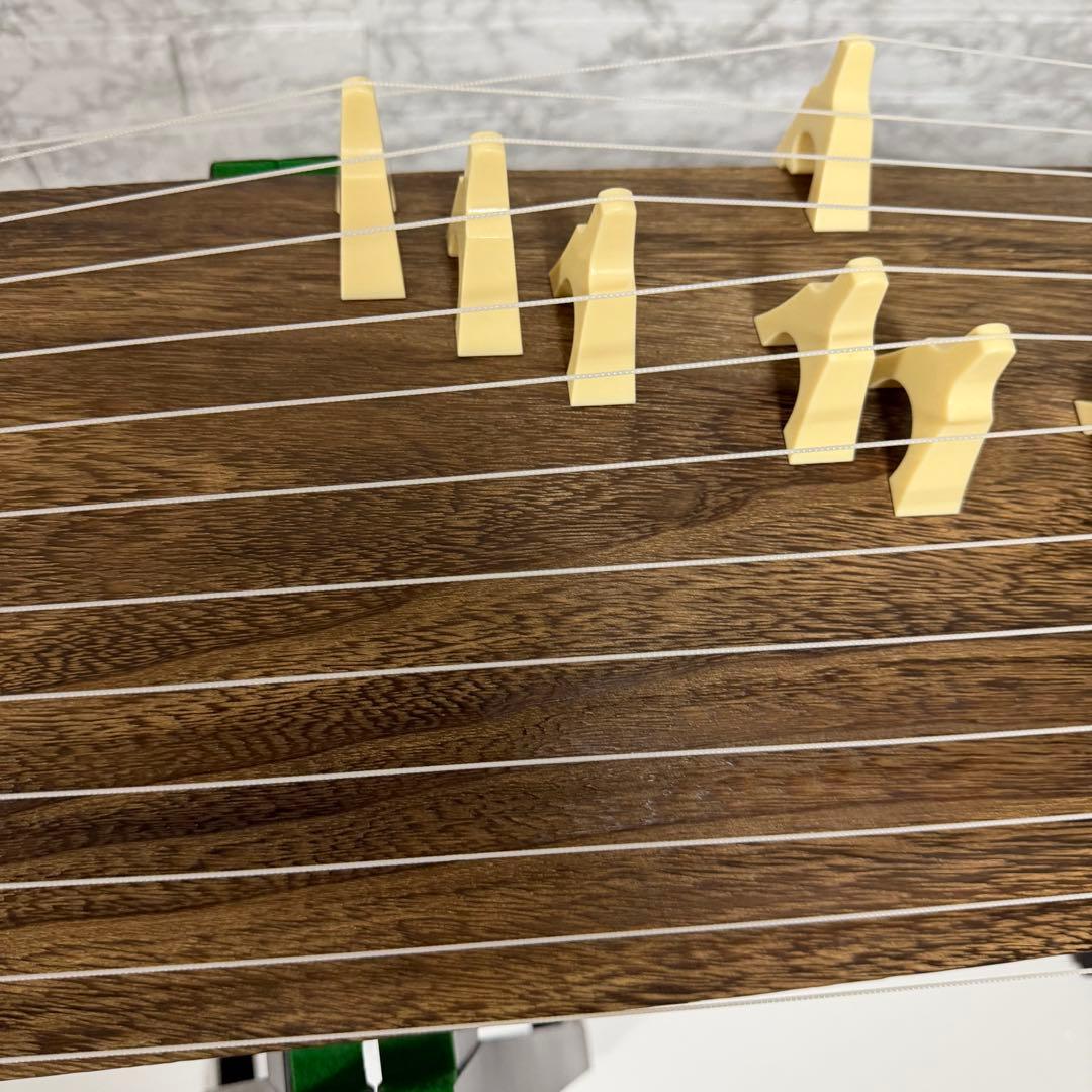 ③美品　ゼンオン 文化箏 上級 13弦 専用スタンド（立奏台）　短琴　柏葉