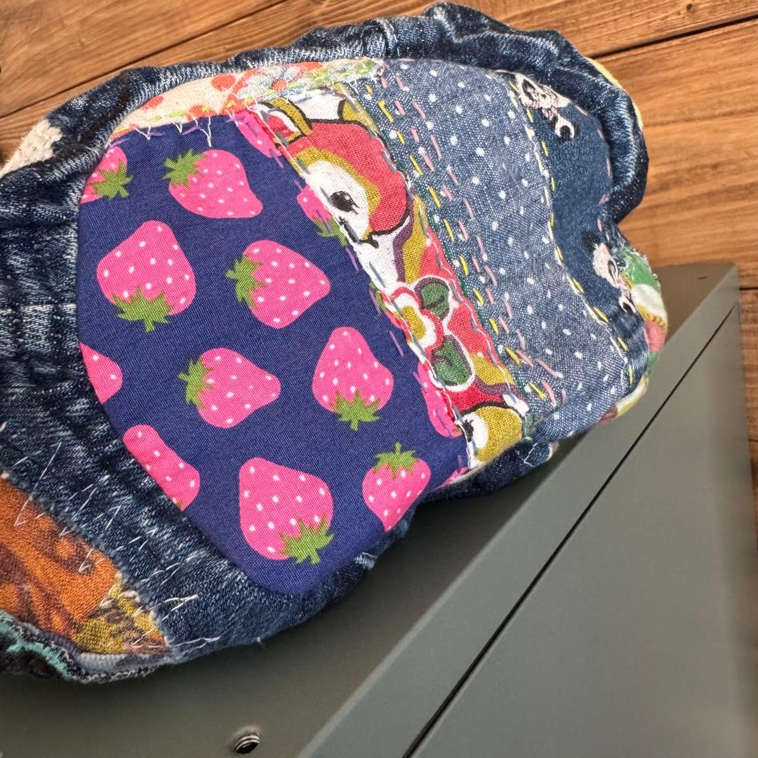 ハンドメイド デニムリメイク バッグ レトロアニマル 2way 楕円底 46