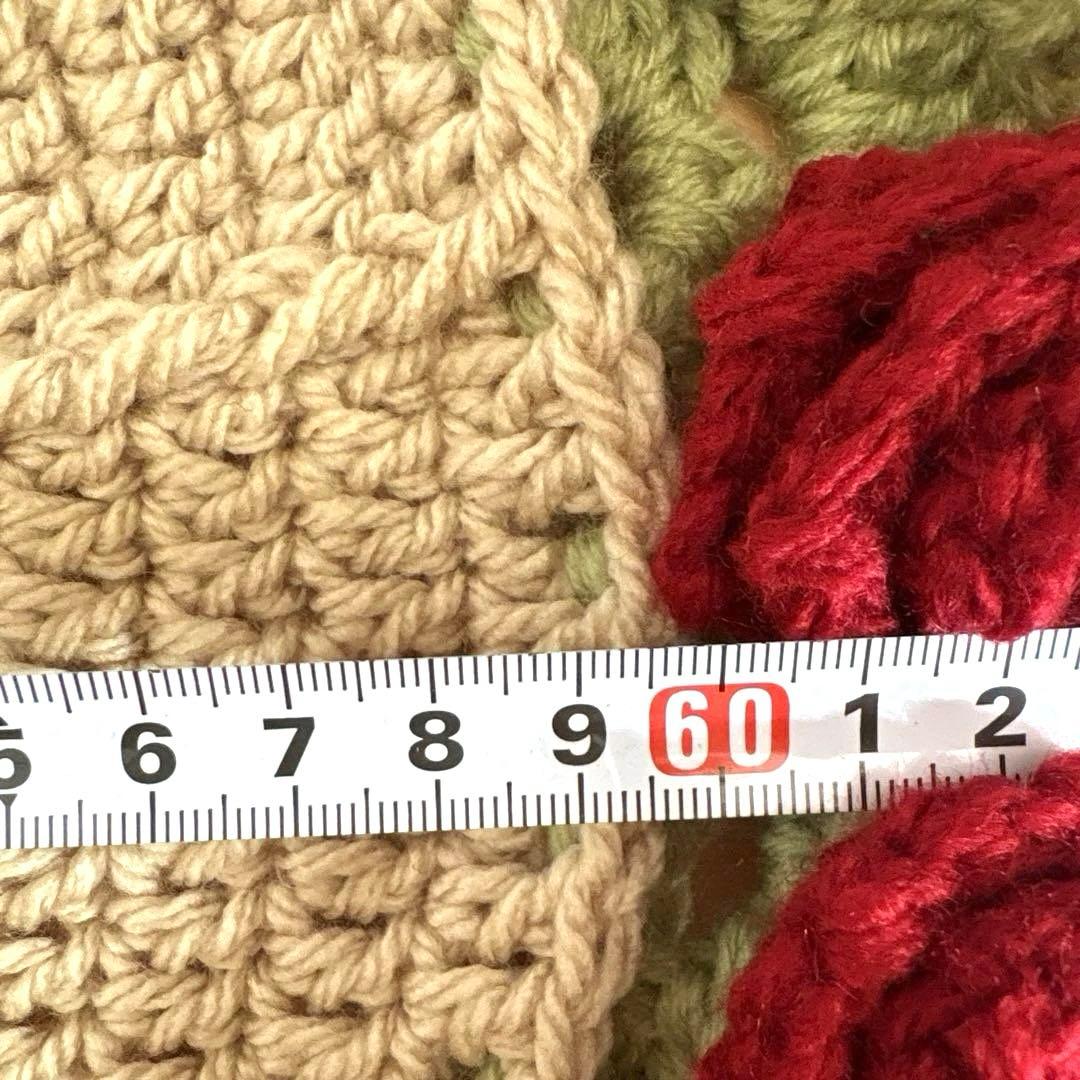 ブーケブランケット　♡ 枯れない花束　赤いバラ　かぎ針編み　完成品