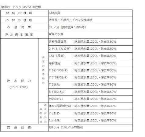浄水器水栓 浄水カートリッジ KM6001EC PZS150