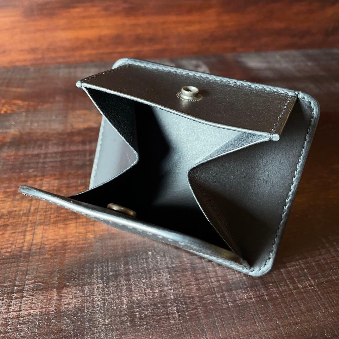 《小銭 ＆ カード》ミニマルレザーウォレット（Nero）コンパクト財布