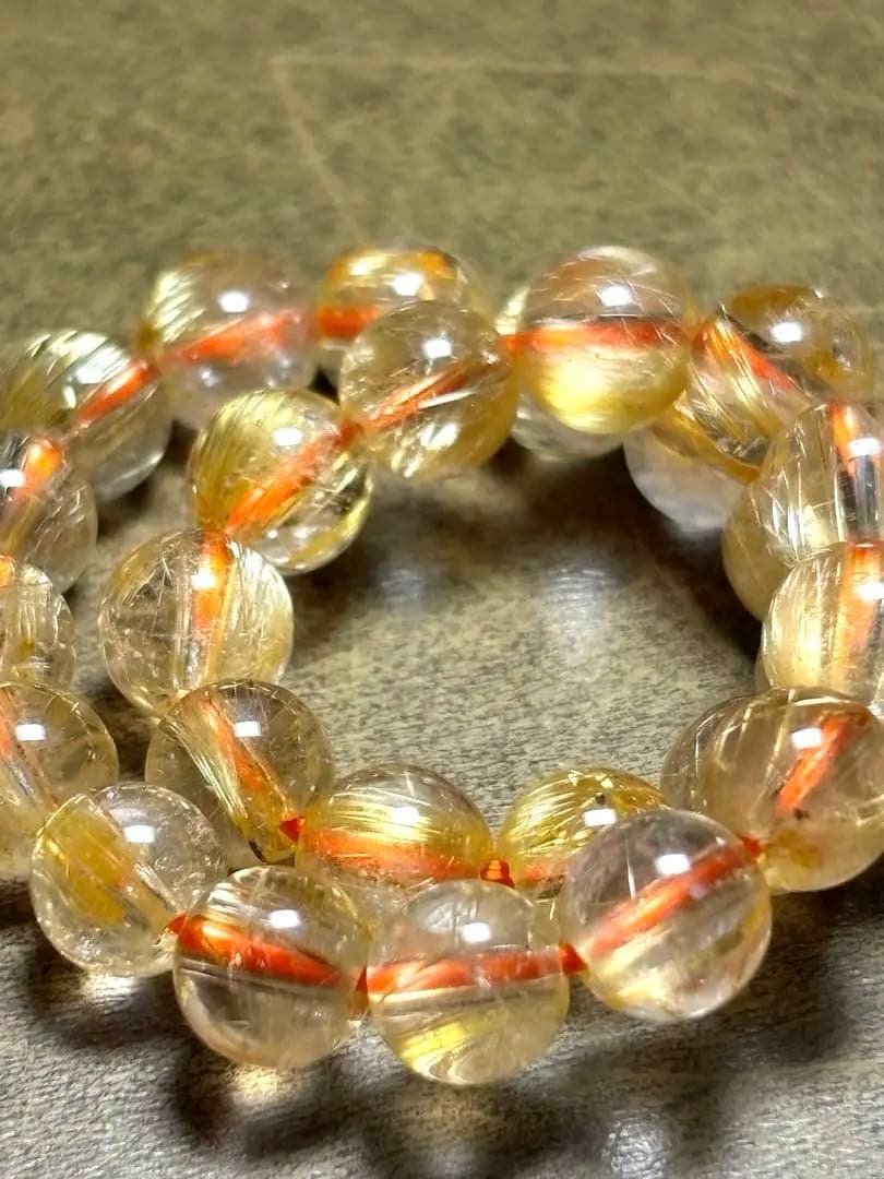 キャッツアイゴールドタイチンルチルブレスレット7.2㎜（新品未使用）ハイグレード