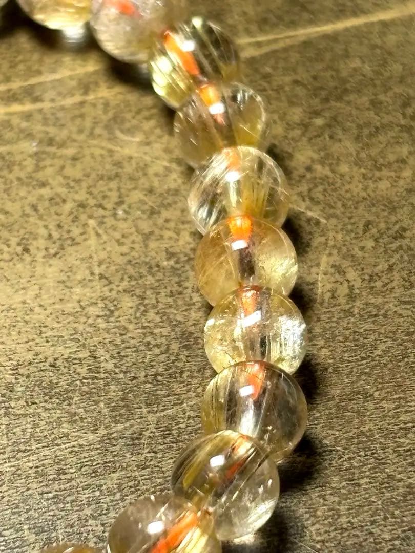 キャッツアイゴールドタイチンルチルブレスレット7.2㎜（新品未使用）ハイグレード