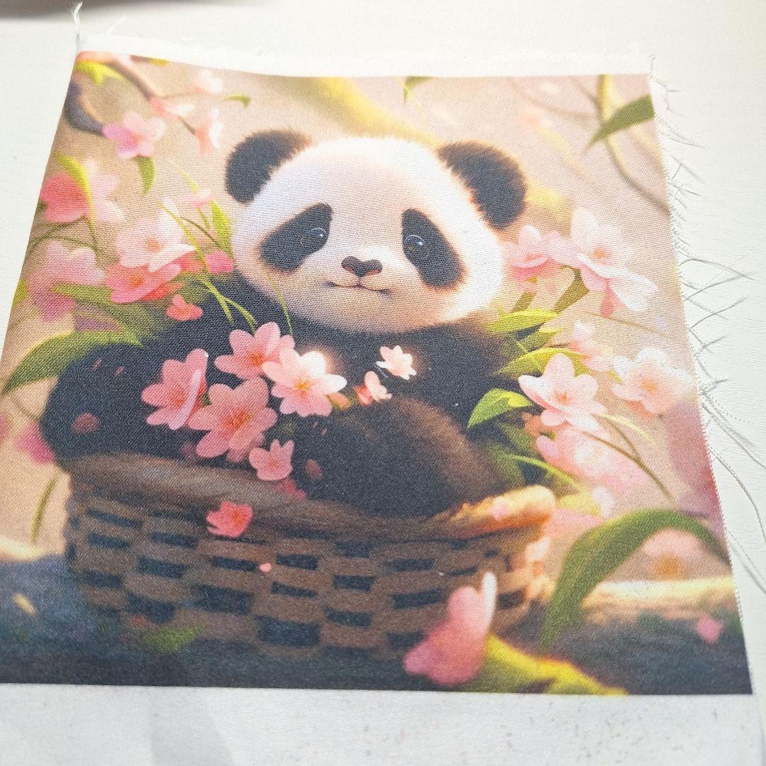 パンダパネル生地　ハンドメイド