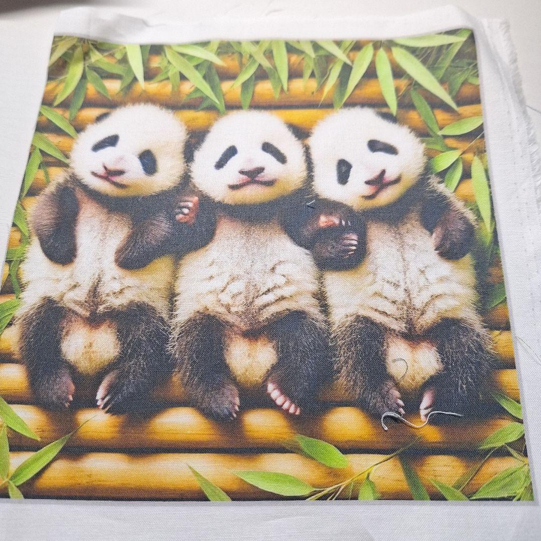 パンダパネル生地　ハンドメイド