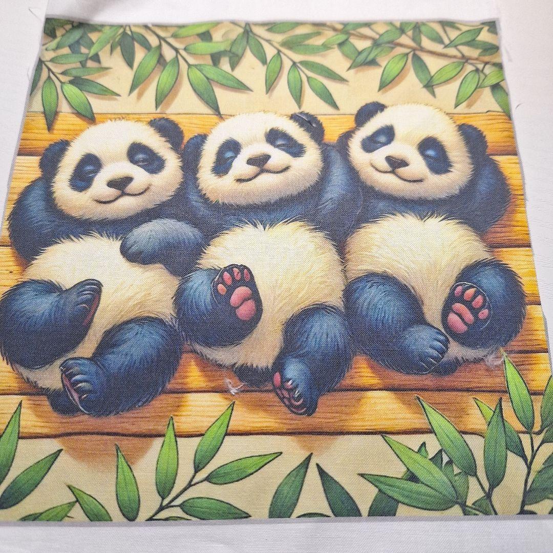 パンダパネル生地　ハンドメイド