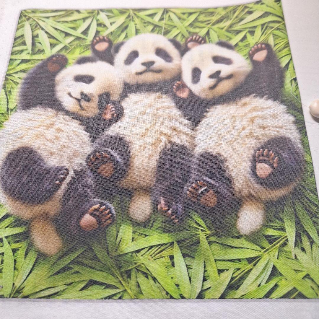 パンダパネル生地　ハンドメイド