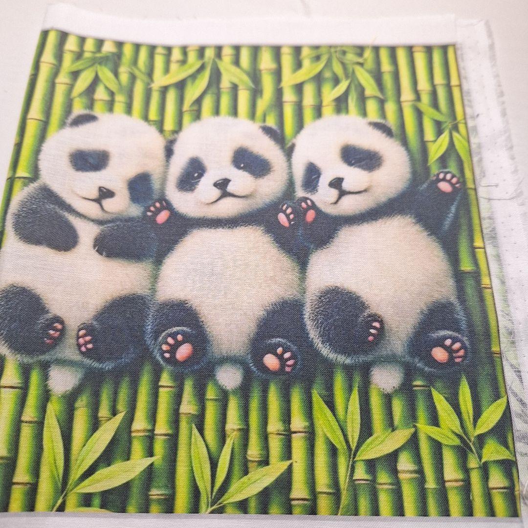 パンダパネル生地　ハンドメイド