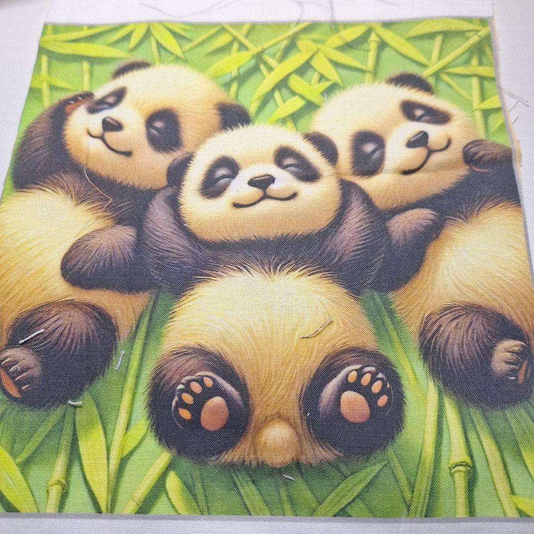 パンダパネル生地　ハンドメイド
