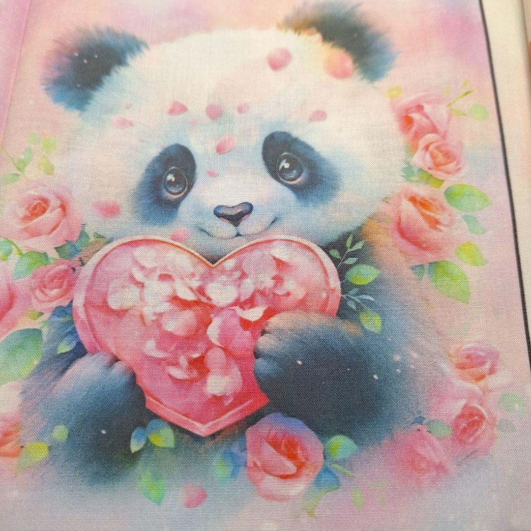 パンダパネル生地　ハンドメイド