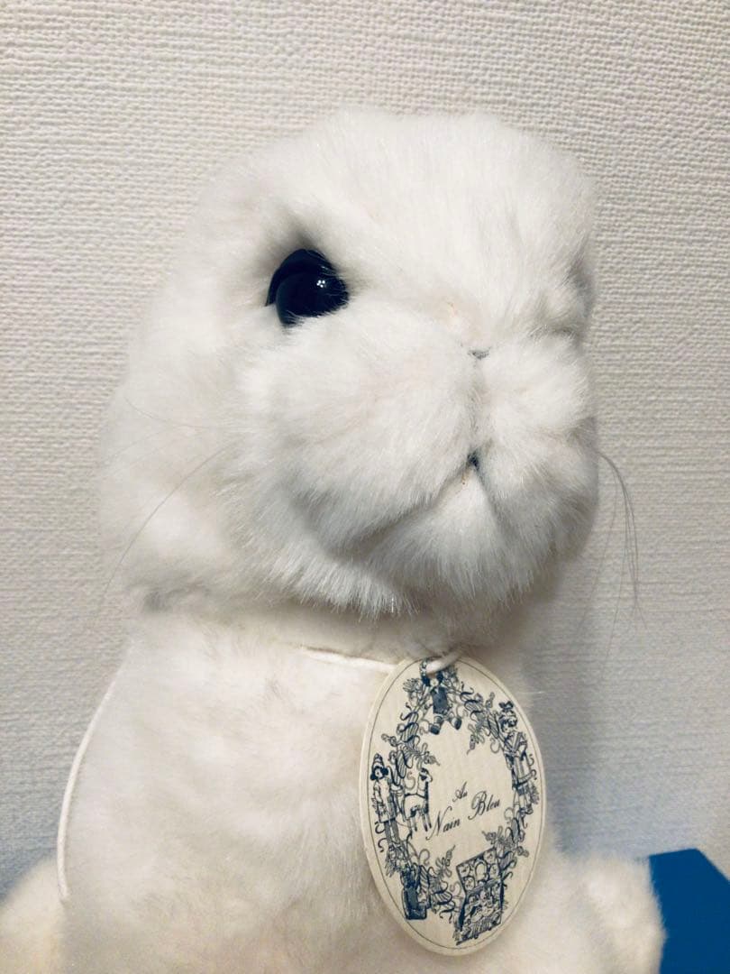 1970s 仏パリ老舗店購入 アンティーク 高貴 ぬいぐるみ 等身大 白うさぎ
