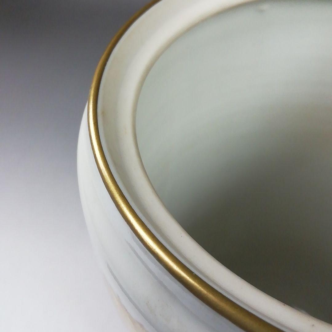 Ｗ２６３　水指　『色絵　草花文』『細水指』『手塚祥堂 造』　共箱　茶道具