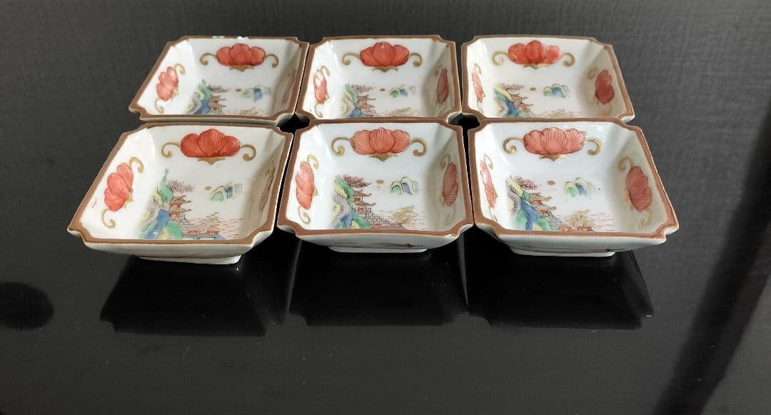 古代中国錦手小皿六枚