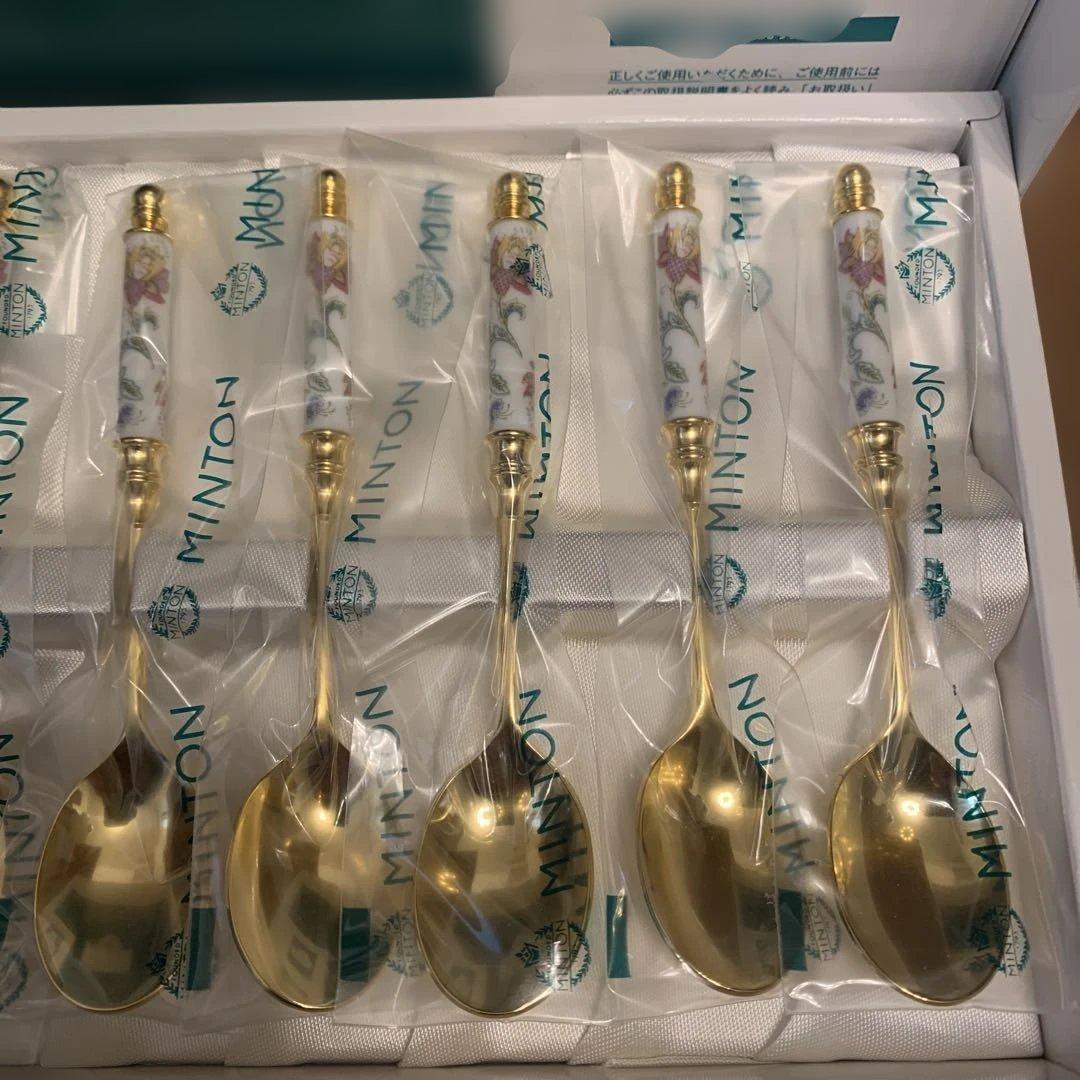未使用品！豪華！ミントン　ハドンホール　ティースプーン&ケーキフォーク10ピース