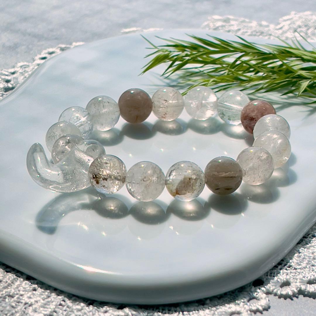 ガネッシュヒマール産水晶勾玉&ヒマラヤクォーツブレス