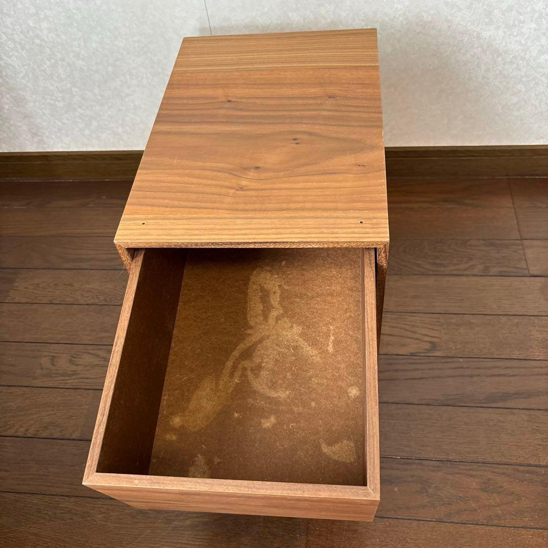 【良品】無印良品 木製収納ケース 引出式 2段 ウォールナット 廃盤