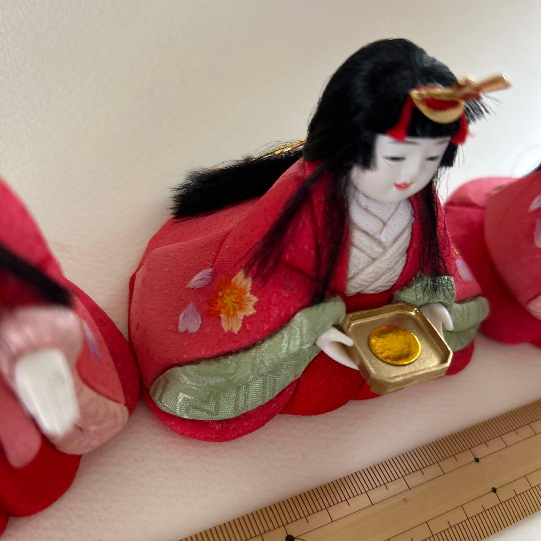 木目込み　雛人形　三人官女　ミニ　刺繍