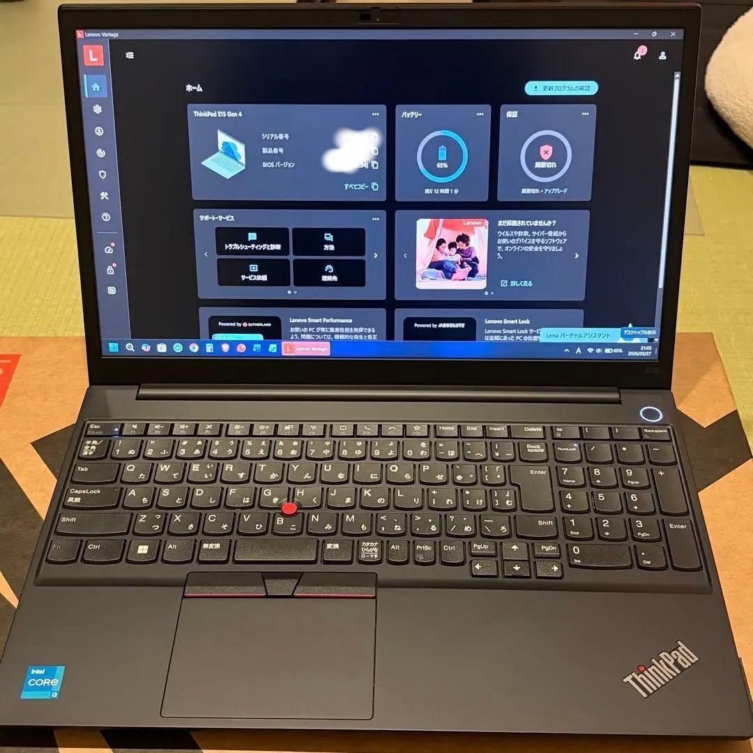 極美品 ThinkPad E15 Gen4 i3 16GB/SSD512GB